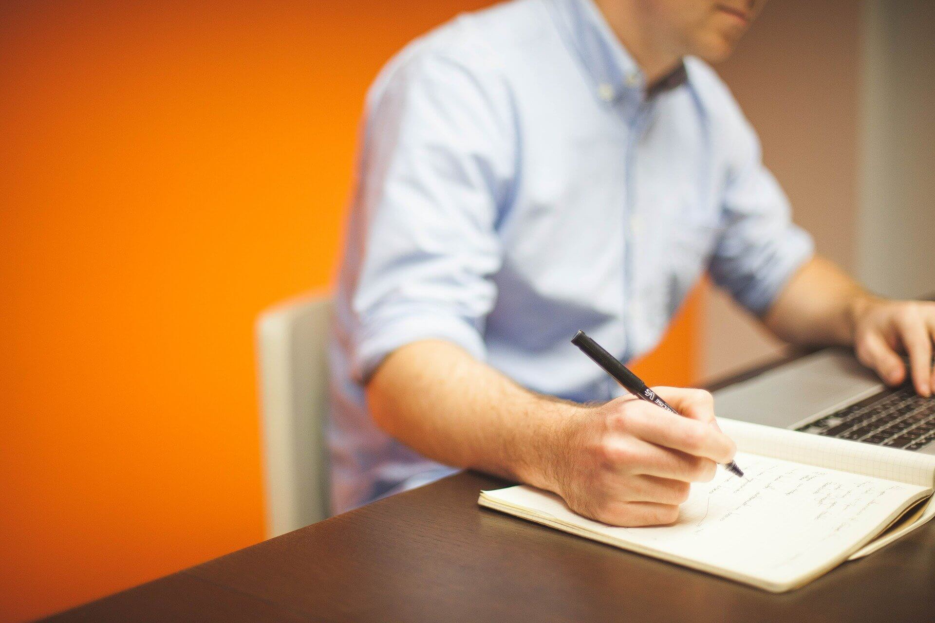 Man Writing Man Writing